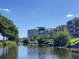 The Gasbrug bridge over the Aa of Weerijs river and a building of the Royal Military Academy, viewed from our tour boat