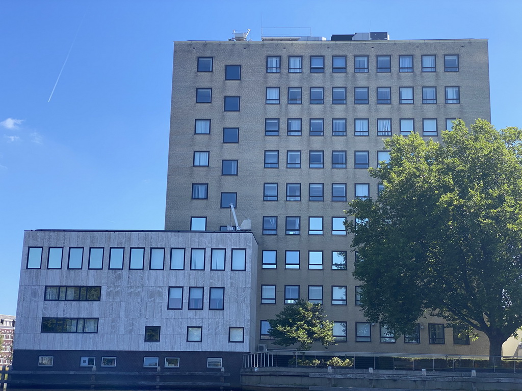 Building of the Royal Military Academy, viewed from our tour boat on the Nieuwe Mark river