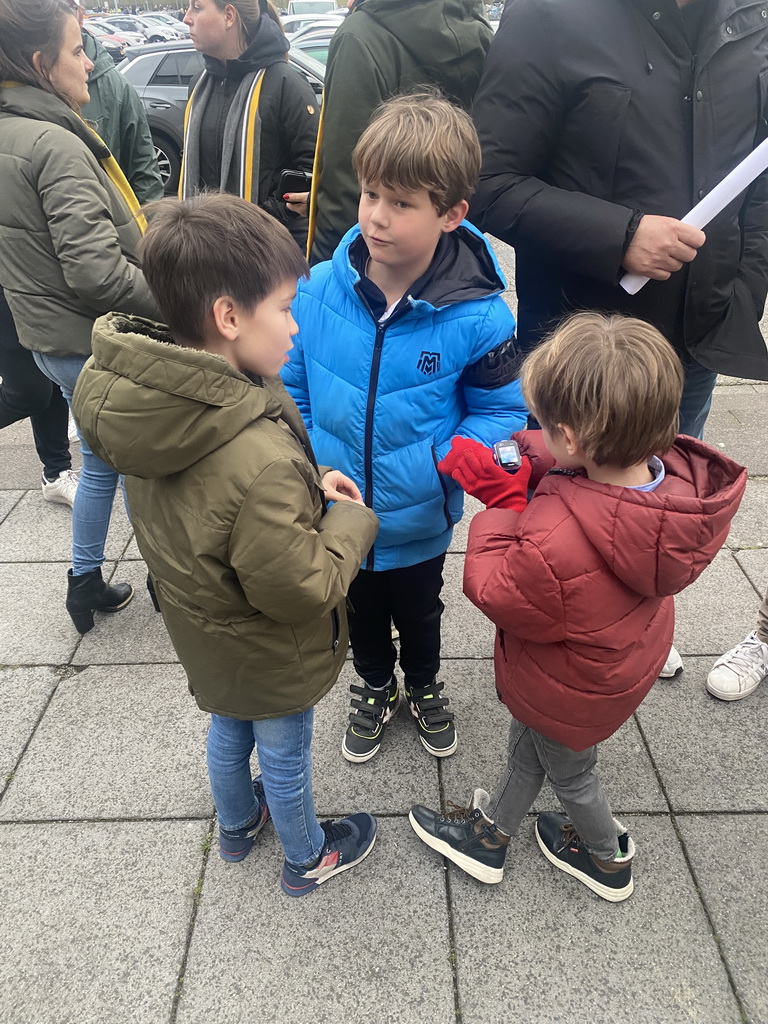 Max and his friends at the southeast side of the Rat Verlegh Stadium, just before the match NAC Breda - FC Den Bosch