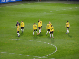 Players getting ready for the match on the field of the Rat Verlegh Stadium, just before the match NAC Breda - FC Den Bosch