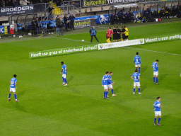 Players getting ready for the match on the field of the Rat Verlegh Stadium, just before the match NAC Breda - FC Den Bosch