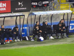 Away bench with coaches of FC Den Bosch at the Rat Verlegh Stadium, during the match NAC Breda - FC Den Bosch