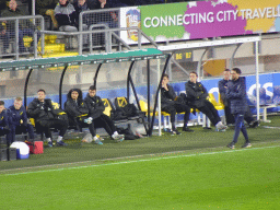 Home bench with Peter Hyballa and other coaches of NAC Breda at the Rat Verlegh Stadium, during the match NAC Breda - FC Den Bosch