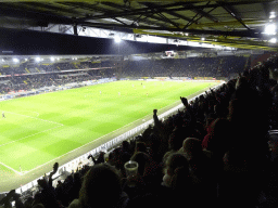 People celebrating the first goal of NAC Breda at the F9 grandstand of the Rat Verlegh Stadium, with a view on the field, during the match NAC Breda - FC Den Bosch
