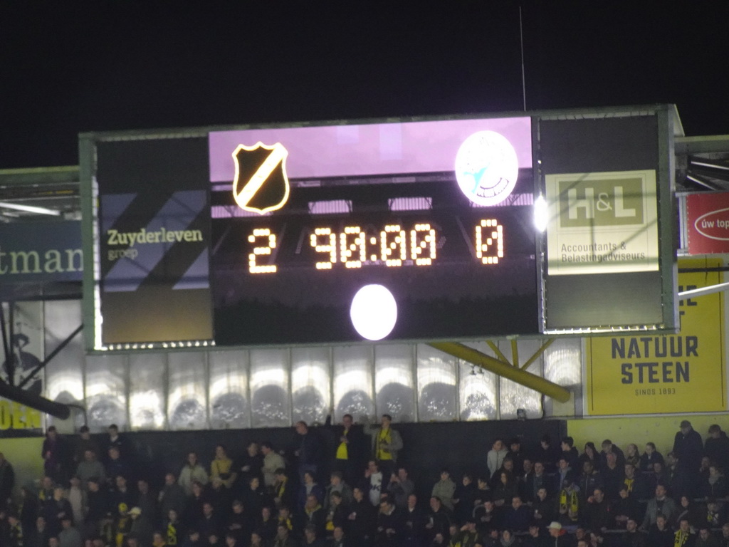 Scoreboard at the Rat Verlegh Stadium, during the match NAC Breda - FC Den Bosch