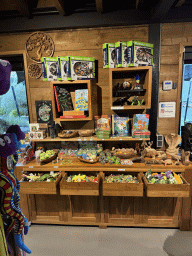 Souvenirs in the shop at the lower floor of the Reptielenhuis De Aarde zoo