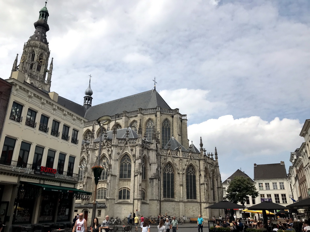The Grote Markt square with the southeast side of the Grote Kerk church