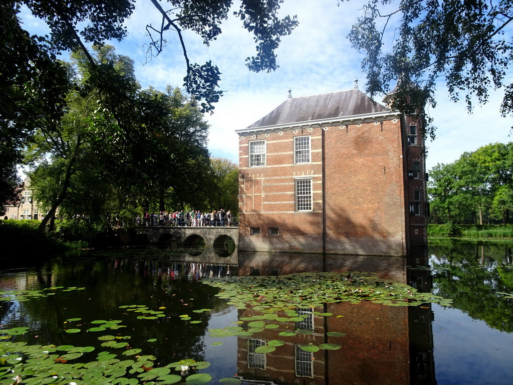 Pond and the east side of Bouvigne Castle, viewed from the English Garden