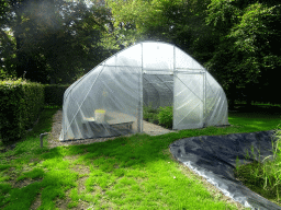 Front of a greenhouse at the northeast side of the gardens of Bouvigne Castle