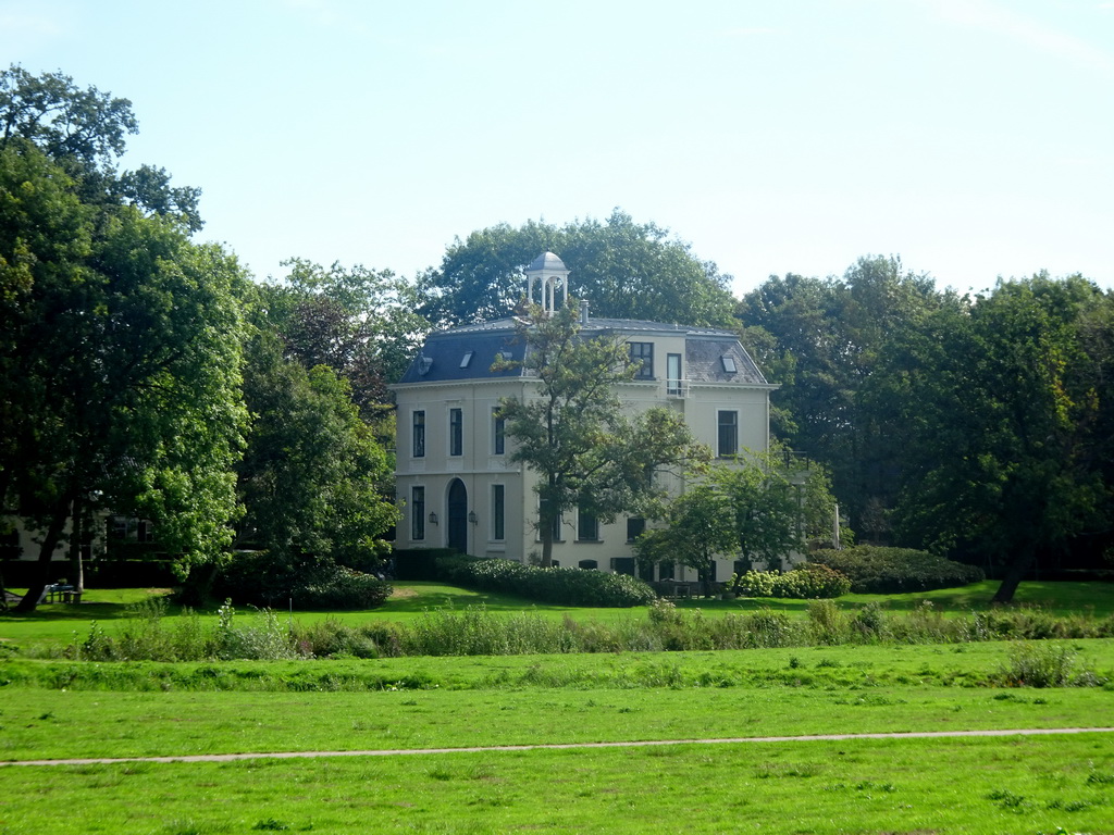 The Villa `Mon Plaisir` at the Ulvenhoutselaan street and the Mark river, viewed from the northeast side of the gardens of Bouvigne Castle
