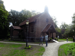 Left front side of the Chapel at the English Garden of Bouvigne Castle
