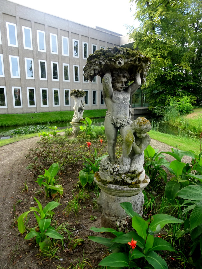 Statues at the English Garden of Bouvigne Castle