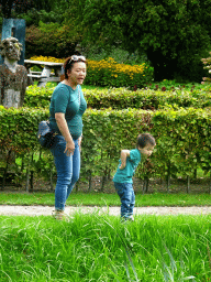 Miaomiao and Max at the English Garden of Bouvigne Castle, viewed from the French Garden