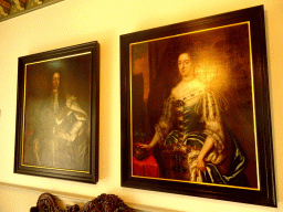 Portraits in the entrance room of Bouvigne Castle
