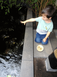 Max feeding the Red-eared Sliders at the lower floor of the Reptielenhuis De Aarde zoo