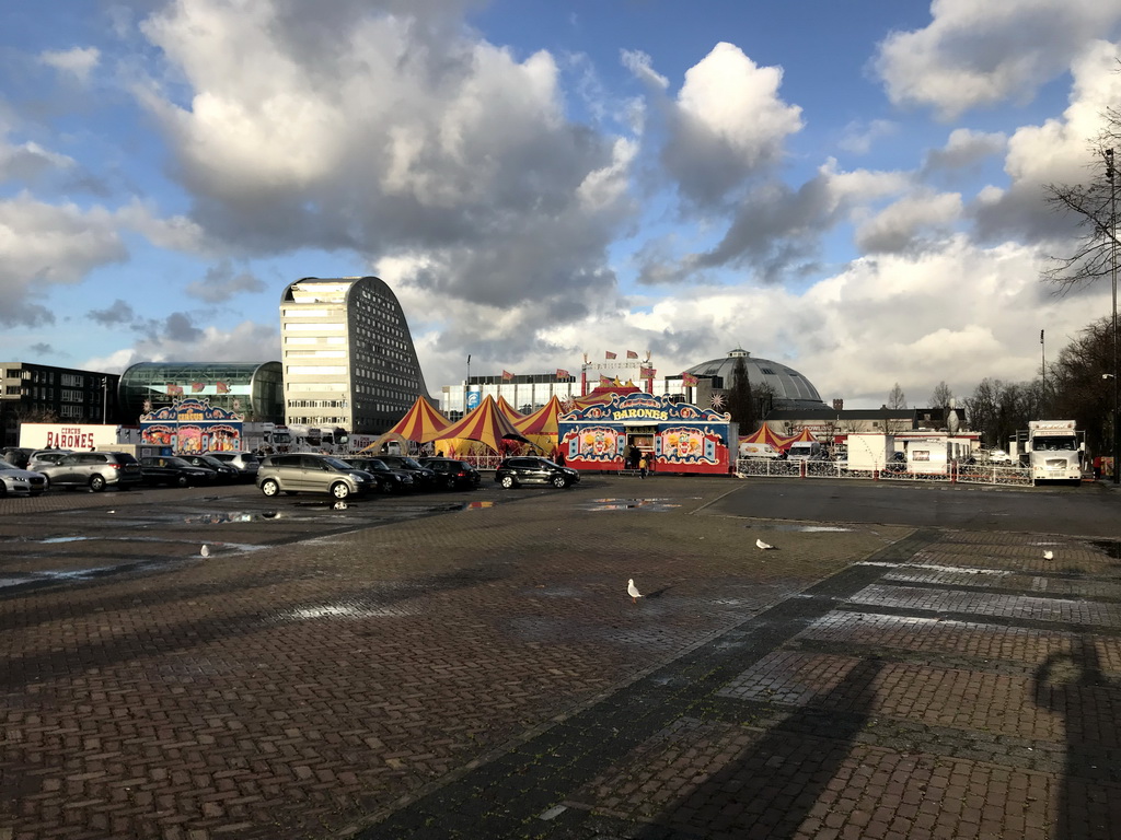 The Chasséveld square with the Turfschip building, the Circus Barones and the Koepelgevangenis building