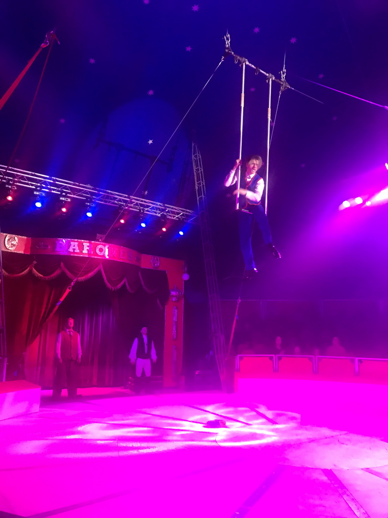 Acrobat at Circus Barones, during the show