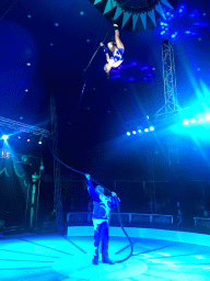 Acrobat at Circus Barones, during the show