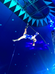 Acrobat at Circus Barones, during the show