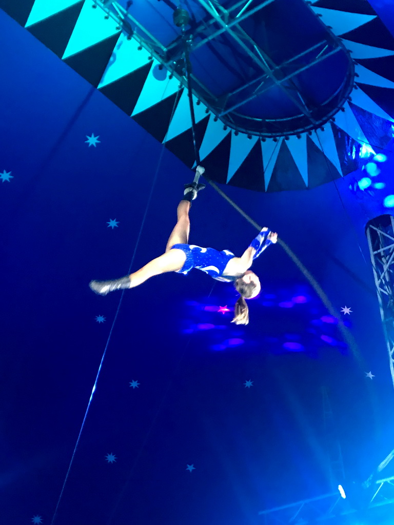 Acrobat at Circus Barones, during the show