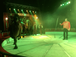 Animal trainer with Camels at Circus Barones, during the show