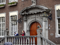 Actors at the front of the City Hall at the Grote Markt Square, during the Nassaudag