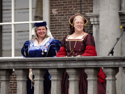 Actors at the front of the City Hall at the Grote Markt Square, during the Nassaudag