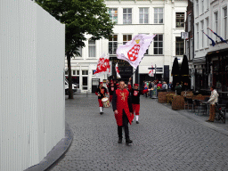 Flag bearers at the north side of the Grote Markt Square, during the Nassaudag