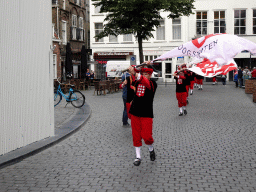 Flag bearers at the north side of the Grote Markt Square, during the Nassaudag