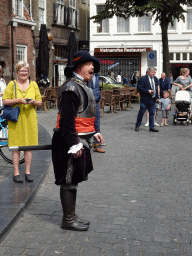 Actor at the north side of the Grote Markt Square, during the Nassaudag