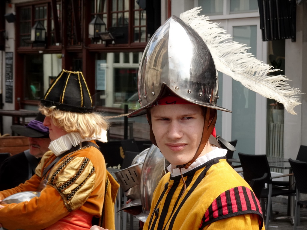 Actors at the north side of the Grote Markt Square, during the Nassaudag