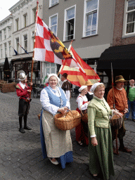 Flag bearers and other actors at the north side of the Grote Markt Square, during the Nassaudag