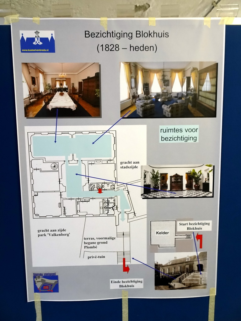 Map of the Blokhuis building of Breda Castle, during the Nassaudag