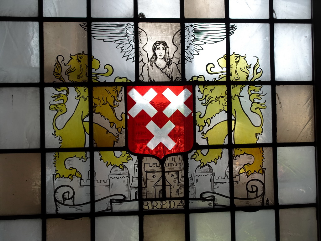 Stained glass window at the Blokhuis building of Breda Castle