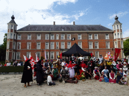 Jester, knights, horses and other actors at the Parade square in front of the Main Building of Breda Castle, during the Nassaudag