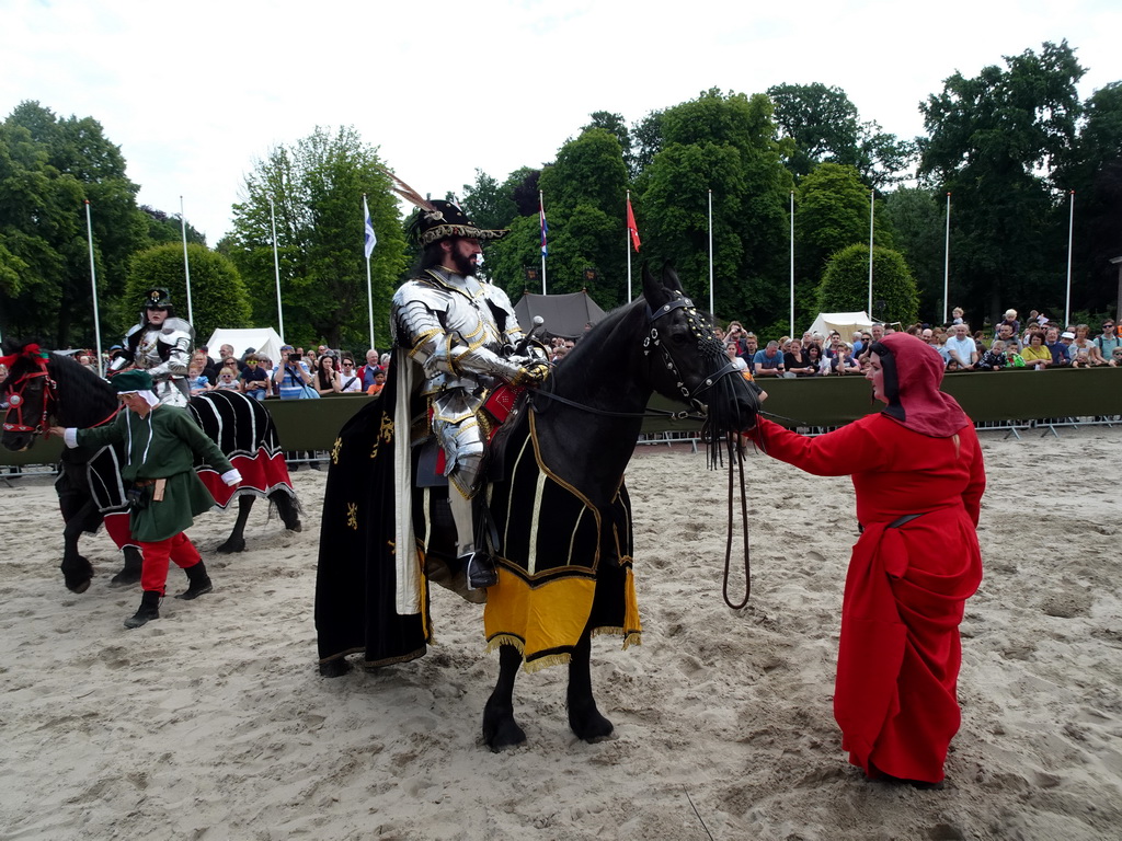 Knights, horses and other actors at the Parade square of Breda Castle, during the Nassaudag