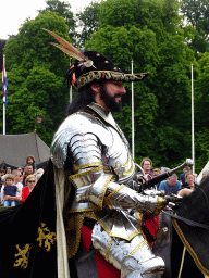 Knight on a horse at the Parade square of Breda Castle, during the Nassaudag