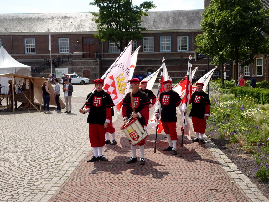 Flag bearers at the Parade square of Breda Castle, during the Nassaudag