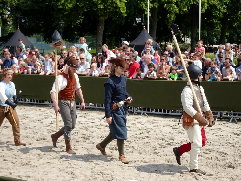 Actors at the Parade square of Breda Castle, during the Knight Tournament at the Nassaudag