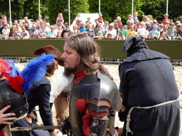 Knight and other actors at the Parade square of Breda Castle, during the Knight Tournament at the Nassaudag