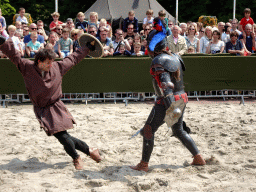 Knight and other actor at the Parade square of Breda Castle, during the Knight Tournament at the Nassaudag