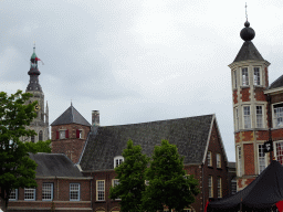 Tower of the Grote Kerk church and Breda Castle, viewed from the Parade square
