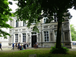 Back side of the Queen Wilhelmina Pavilion at Breda Castle, viewed from the Cingelstraat street, during the Nassaudag