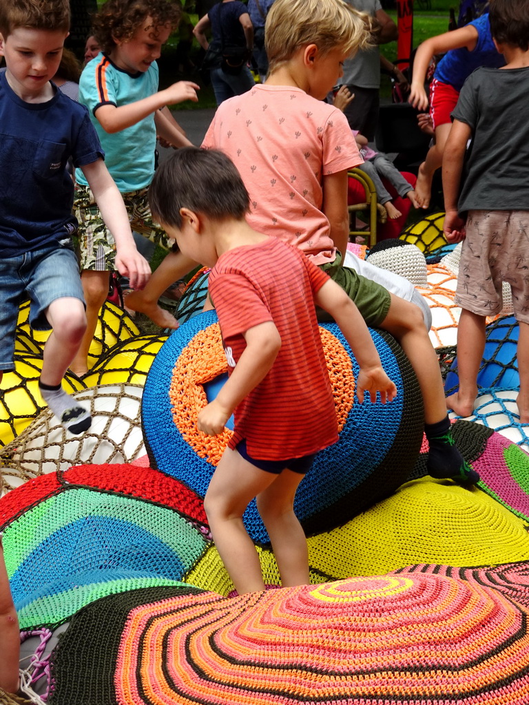 Max playing at a playground at the Stadspark Valkenberg, during the BRIK children`s festival