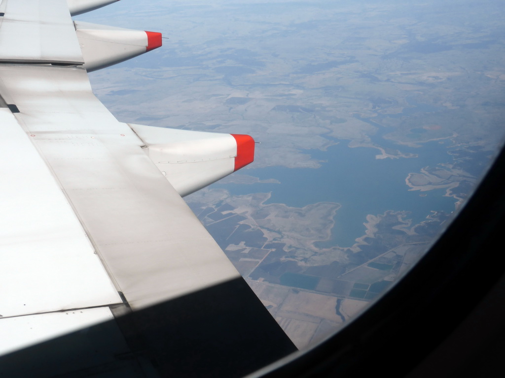 Lake Maraboon, viewed from the airplane from Singapore