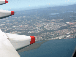 brisbane_004 - 224 kb - 1024x768 - The town of Deception Bay and Lake Kurwongbah, viewed from the airplane from Singapore The town of Deception Bay and Lake Kurwongbah, viewed from the airplane from Singapore