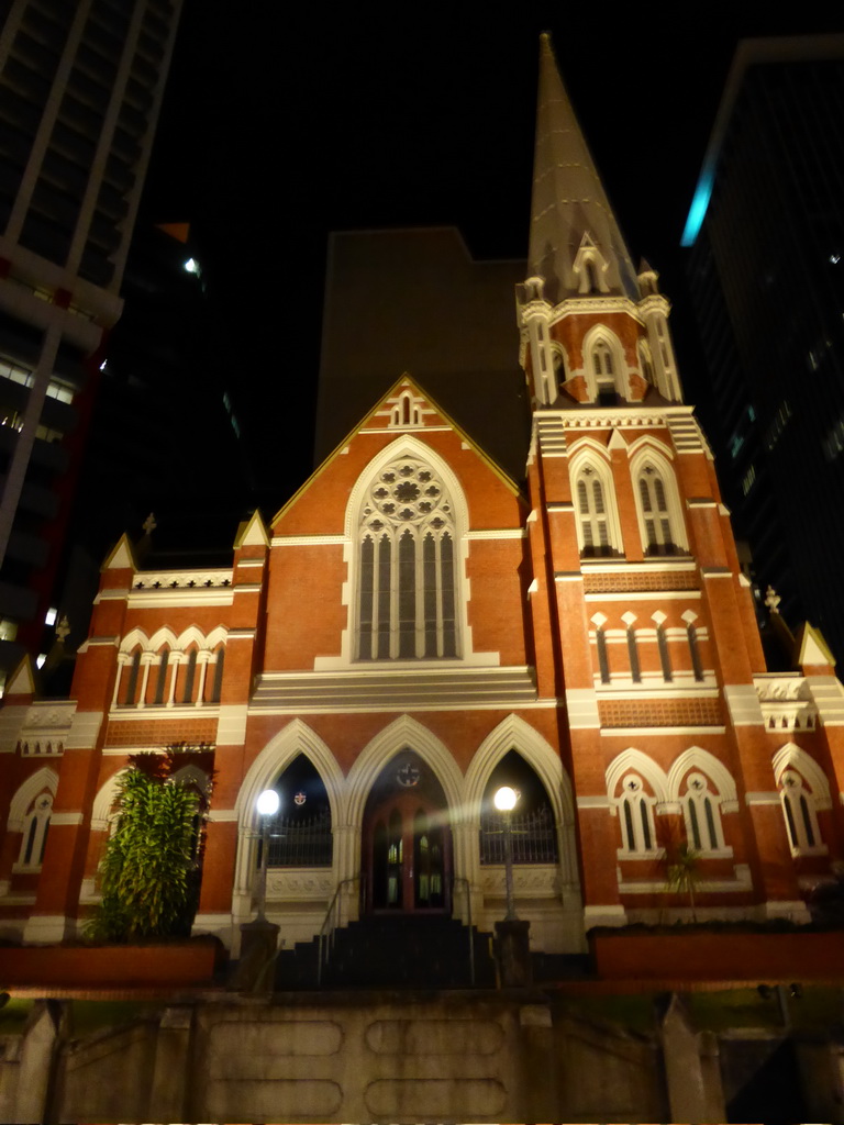 Front of the Albert Street Uniting Church at Albert Street, by night