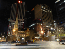 King George Square and the Albert Street Uniting Church, by night