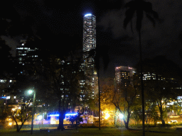 The Infinity Tower and surroundings, viewed from Wickham Park, by night