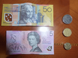 Australian money in our room in the Soho Motel
